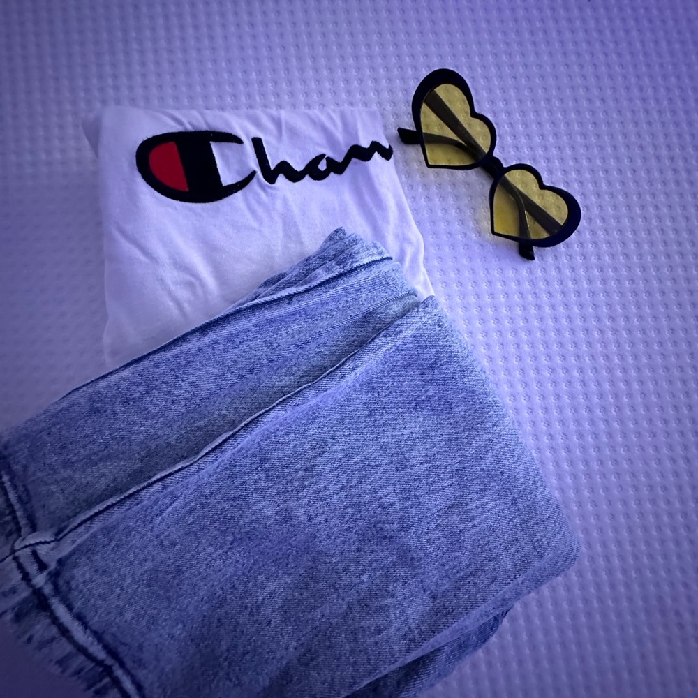 Champion oversized White crop Top